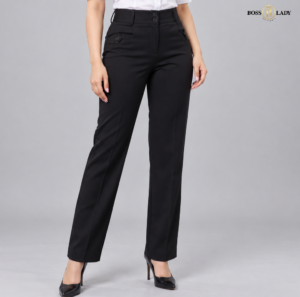 Black Relaxed-Fit Formal Pant
