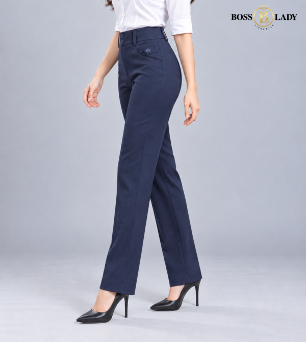 Navy Blue Relaxed-Fit Formal Pant