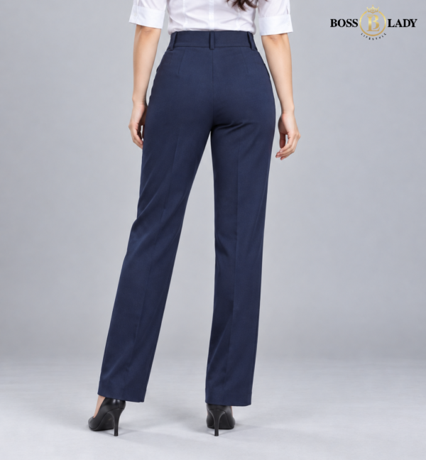 Navy Blue Relaxed-Fit Formal Pant