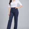 Navy Blue Relaxed-Fit Formal Pant