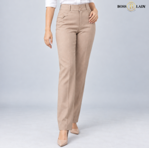 Camel Relaxed-Fit Formal Pant