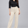 Light Cream Relaxed-Fit Formal Pant