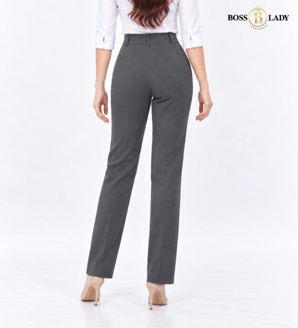 Charcoal Gray Relaxed-Fit Formal Pant