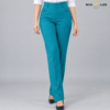 Teal Blue Relaxed-Fit Formal Pant