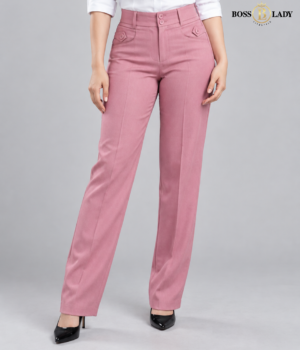 01 PK 1 Rose Pink Relaxed-Fit Formal Pant