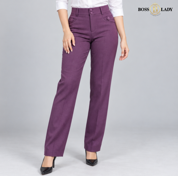 01 PR 1 Royal Purple Relaxed-Fit Formal Pant
