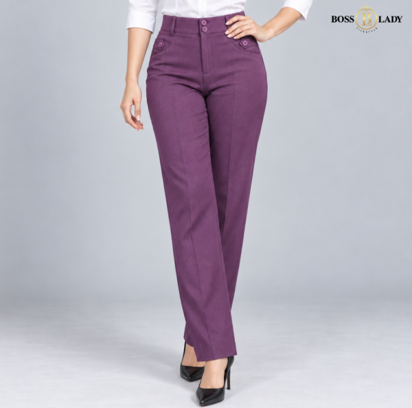 01 PR 2 Royal Purple Relaxed-Fit Formal Pant