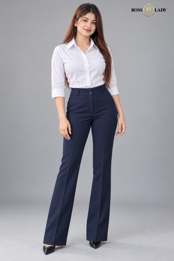 Navy Blue Belly-Straight Formal Pant