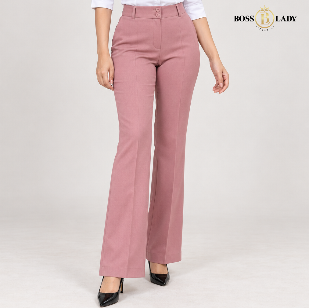 Rose Pink Belly-Straight Formal Pant
