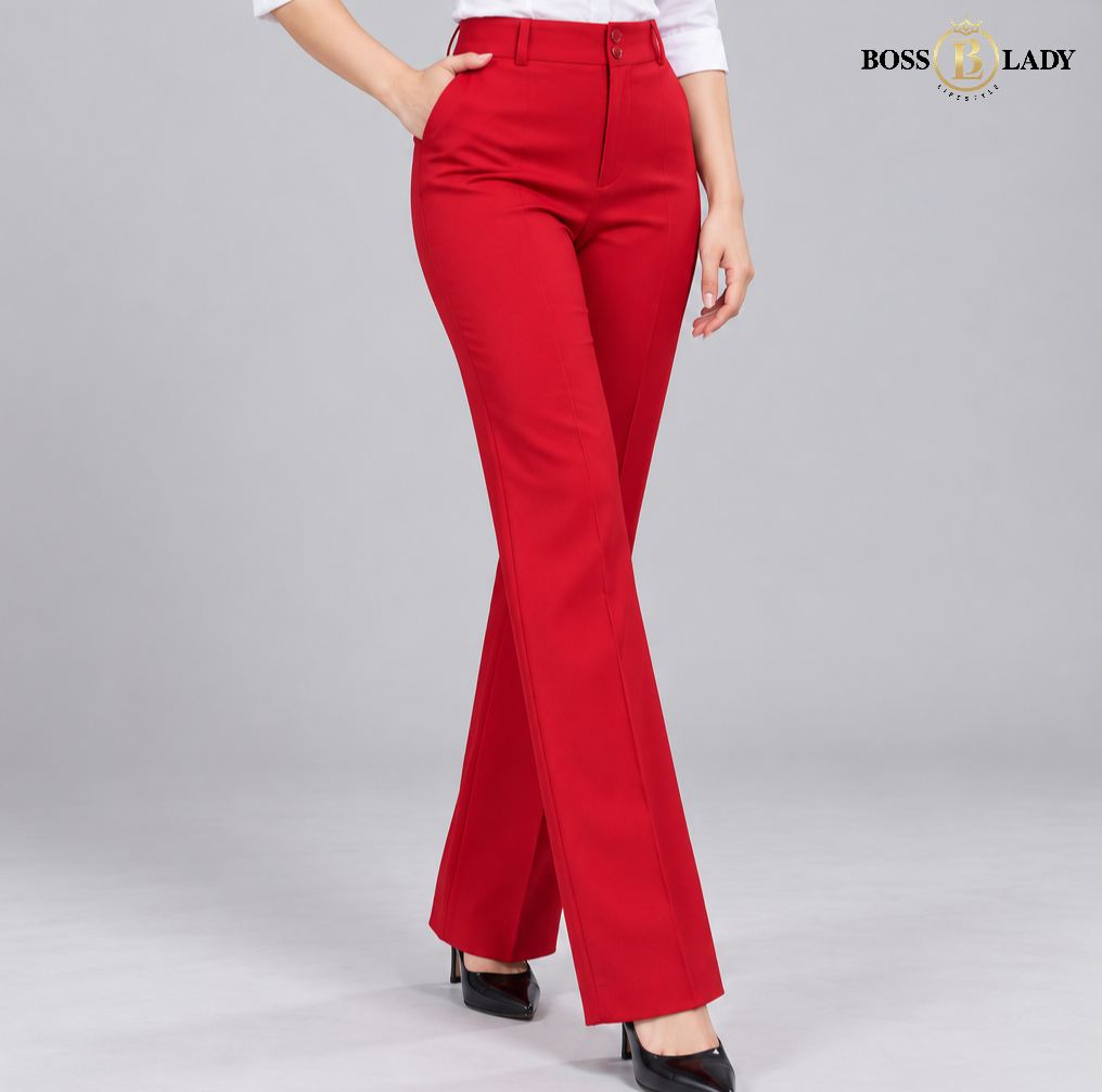 Crimson Red Belly-Straight Formal Pant