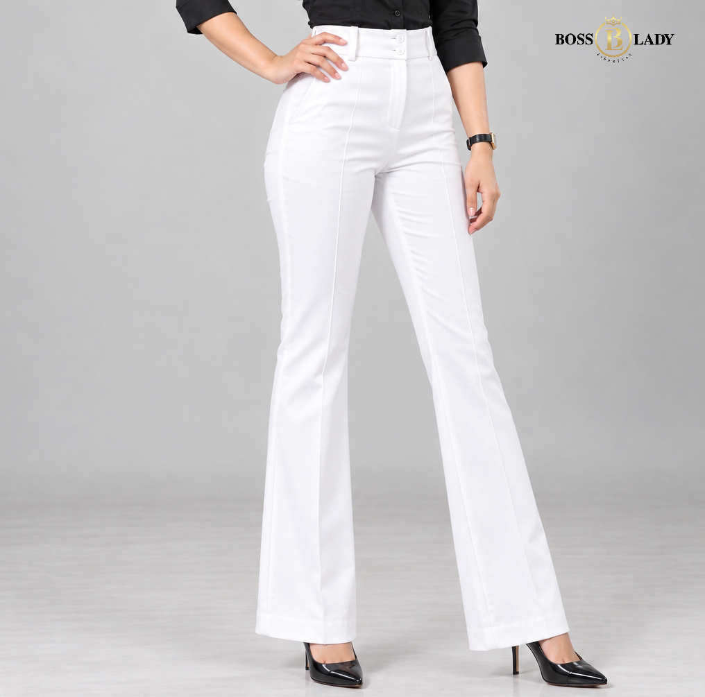 Ivory White Belly-Straight Formal Pant