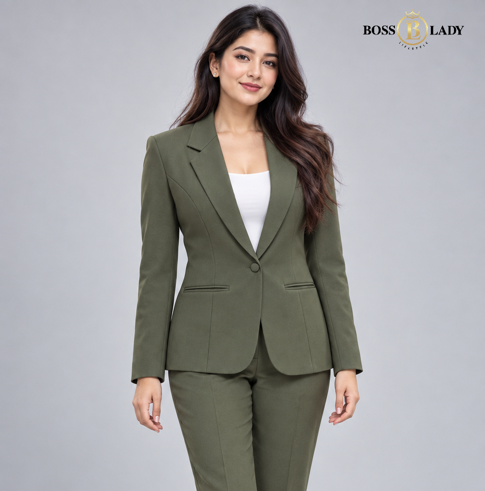 Olive Green Formal Blazer