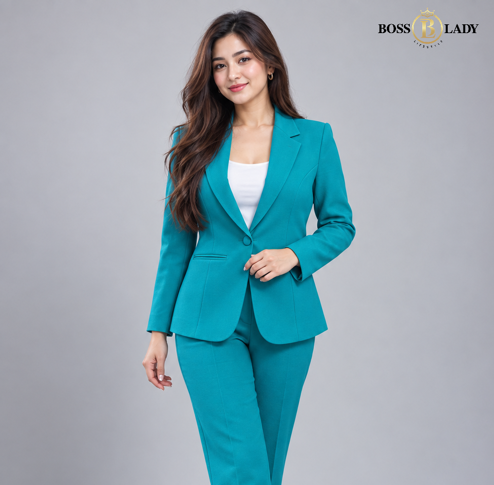Teal Blue Formal Blazer