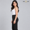 Black Twist-Front Cropped Silk Shirt