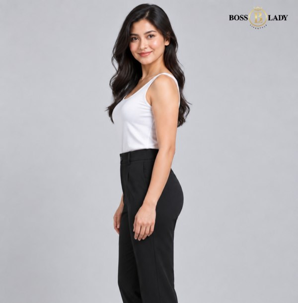 Black Twist-Front Cropped Silk Shirt