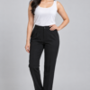 Black Twist-Front Cropped Silk Shirt