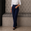 Blue Relaxed-Fit Formal Pant