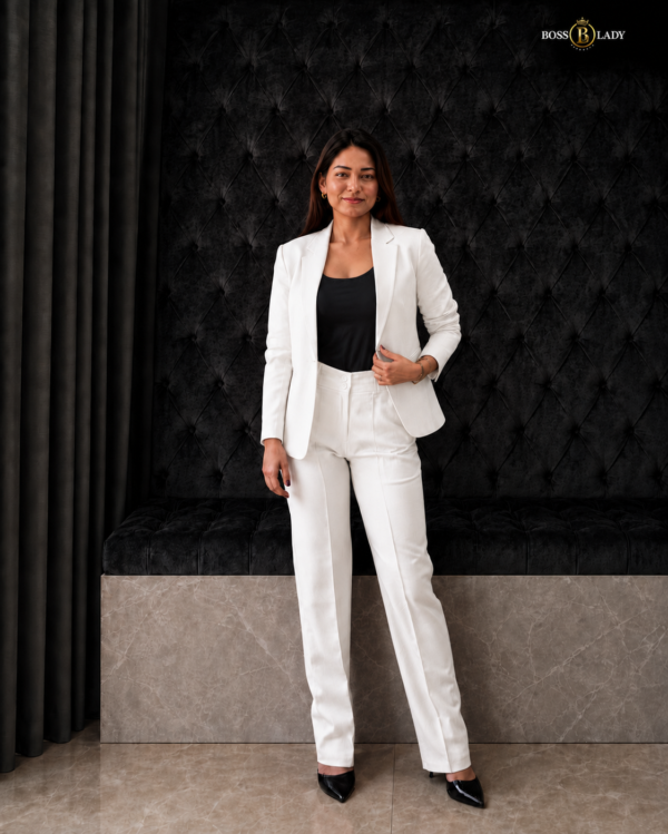 white5 Ivory White Relaxed-Fit Formal Pant