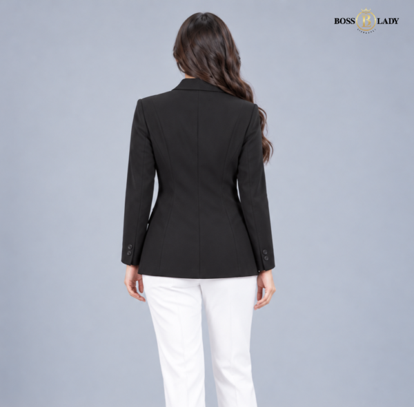 Classic Tailored Two-Button Black Blazer