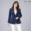 Classic Tailored Two-Button Navy Blue Blazer