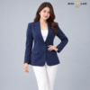 Classic Tailored Two-Button Navy Blue Blazer