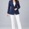 Classic Tailored Two-Button Navy Blue Blazer