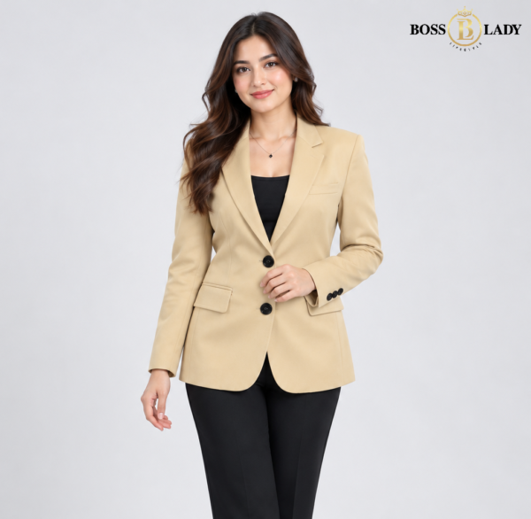 00 2CR 1 Signature Single-Breasted Cream Blazer