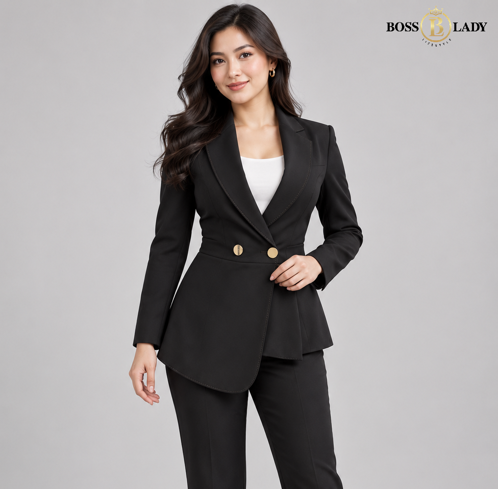 Tailored Peplum Black Blazer