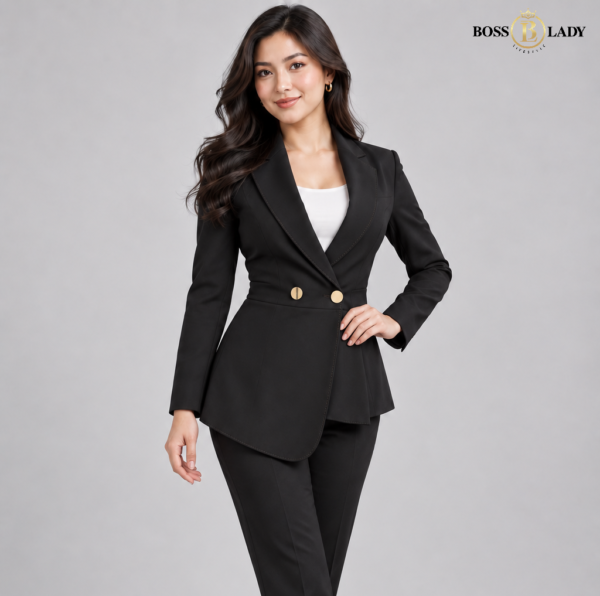 Tailored Peplum Black Blazer