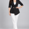 Black Double-Breasted Longline Blazer
