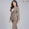 Tailored Peplum Brown Blazer