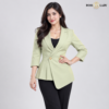 Light Green Double-Breasted Longline Blazer