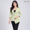 Light Green Double-Breasted Longline Blazer