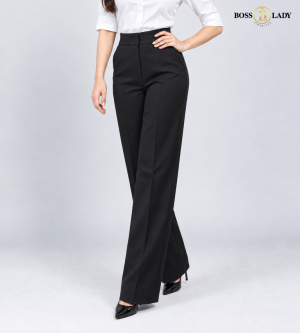 00 PLAIN BK 2 Black Parallel-Fit Formal Pant