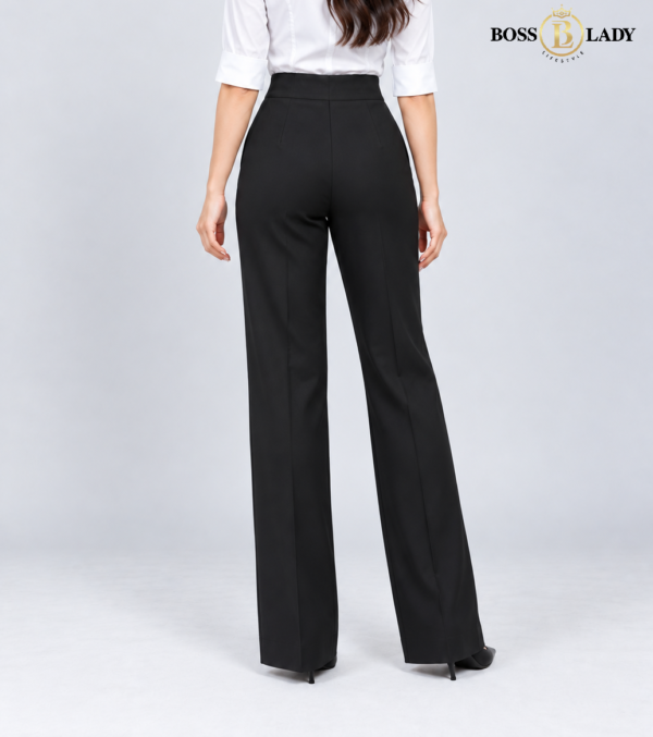 00 PLAIN BK 4 Black Parallel-Fit Formal Pant