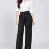 00 PLAIN BK 5 Black Parallel-Fit Formal Pant