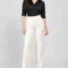 White Parallel-Fit Formal Pant