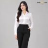 White Satin Collared Full Silk Shirt