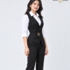 Black Belted Wrap Waistcoat