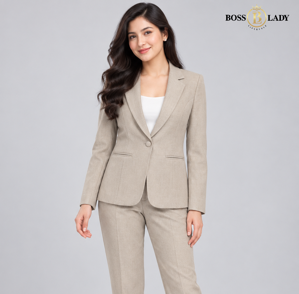 Beige Formal Blazer