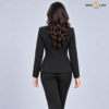 Black Stand-Collar Formal Blazer