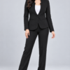Black Stand-Collar Formal Blazer