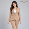 102 CML 1 Camel Stand-Collar Formal Blazer