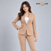 102 CML 4 Camel Stand-Collar Formal Blazer