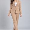 102 CML 5 Camel Stand-Collar Formal Blazer