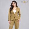Golden Tan Stand-Collar Formal Blazer