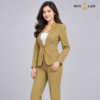 Golden Tan Stand-Collar Formal Blazer