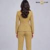 Golden Tan Stand-Collar Formal Blazer
