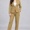 Golden Tan Stand-Collar Formal Blazer