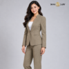 102 KH 2 Khaki Stand-Collar Formal Blazer